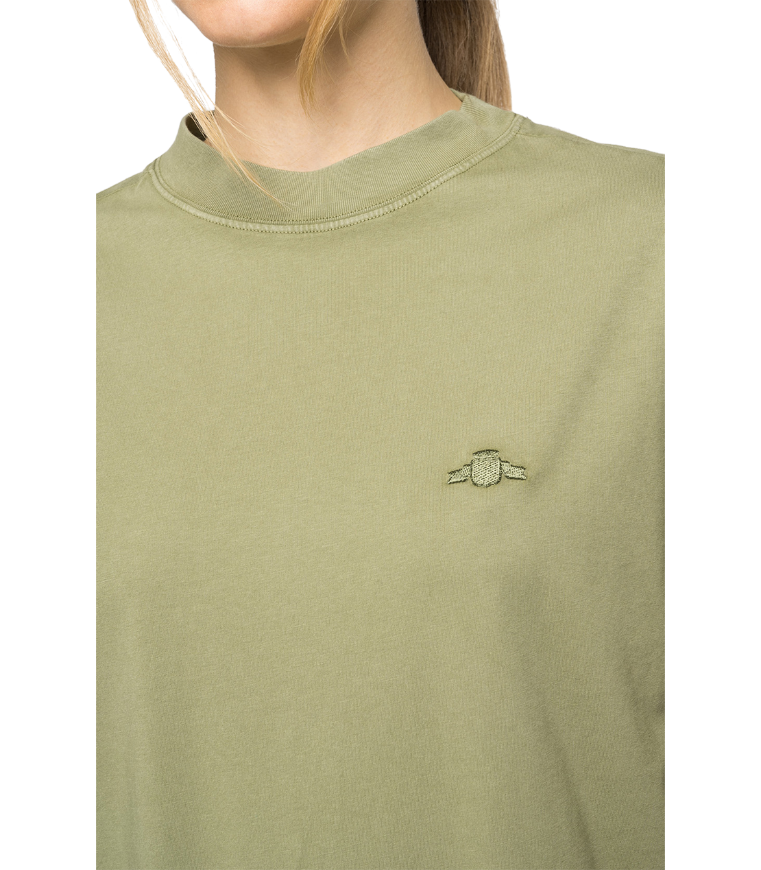 BIO PACKガーメントダイ オーガニックコットンジャージードレス 詳細画像 ミリタリーグリーン 6